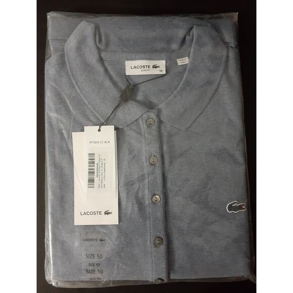 Lacoste Women's Legacy Short Sleeve Slim Fit Stretch Pique Polo Shirt Grey 18 - Picture 1 of 1